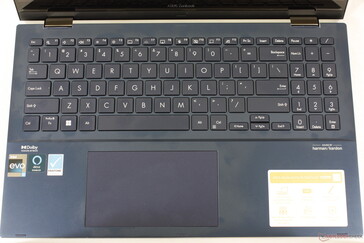 O layout do teclado permanece idêntico ao antigo Zenbook Flip 15 UX563FD