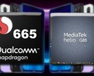 O original Redmi Note 8 veio com um SD 665, mas o modelo 2021 poderia esportivar um Helio G85. (Fonte da imagem: Xiaomi/Qualcomm/MediaTek - editado)