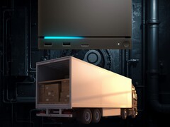 Maquete do caminhão que transporta as importações da Steam Machine