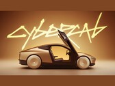 Uma captura de tela de um vídeo promocional do Tesla CyberCab, mostrando uma vista lateral do veículo