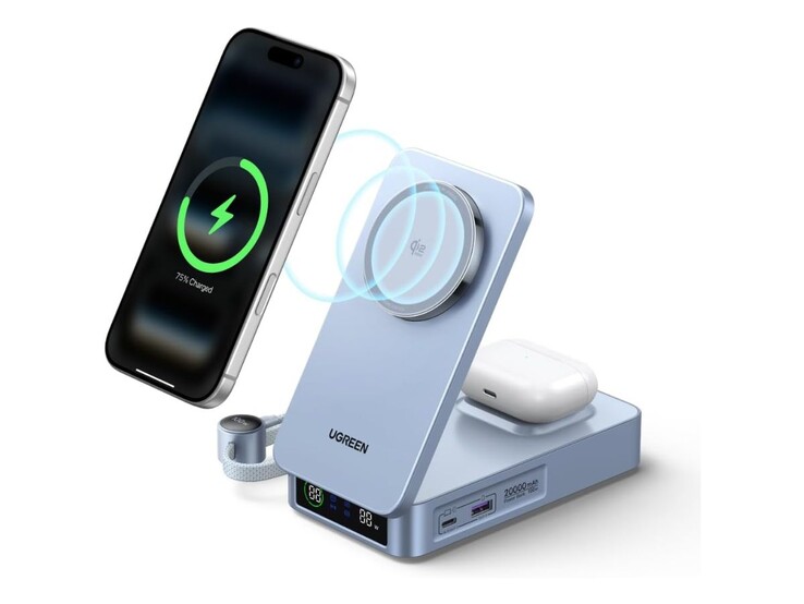 Banco de energia multifuncional Ugreen MagFlow Qi2 25W. (Fonte da imagem: Ugreen)