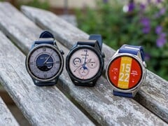 da esquerda para a direita: Xiaomi Watch S5, Honor Watch 6 e Huawei Watch GT 7