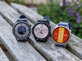 da esquerda para a direita: Xiaomi Watch S5, Honor Watch 6 e Huawei Watch GT 7