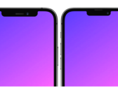 Um renderização do iPhone 13 entalhes em comparação com o atual iPhone 12 entalhes. (Imagem: @RendersbyIan)