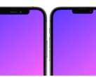 Um renderização do iPhone 13 entalhes em comparação com o atual iPhone 12 entalhes. (Imagem: @RendersbyIan)