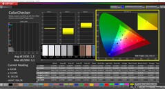 CalMAN ColorChecker (perfil: sRGB, espaço de cor de destino: sRGB)