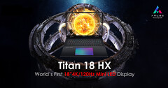 O próximo Titan 18 HX da MSI ostenta um enorme painel mini-LED 4K 120 Hz de 18 polegadas. (Fonte da imagem: MSI)