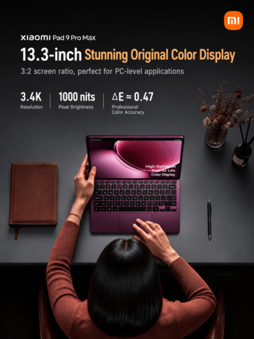 Destaques da tela do Xiaomi Pad 9 Pro Max