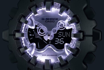 O GA-V01 usa dois LEDs Super Illuminator de alto brilho para iluminar o mostrador. (Fonte da imagem: Casio)