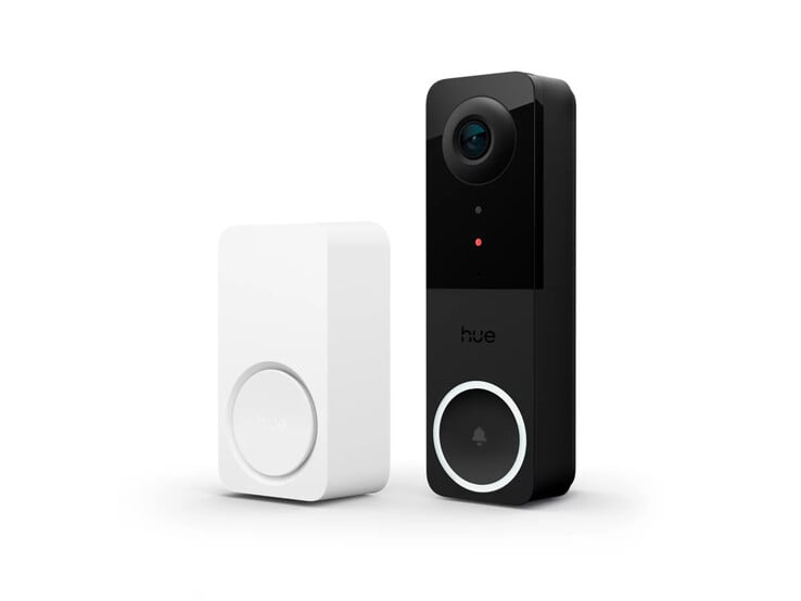 O sino inteligente Philips Hue Secure (à esquerda) e a campainha com vídeo Secure Wired (à direita). (Fonte da imagem: Philips Hue)