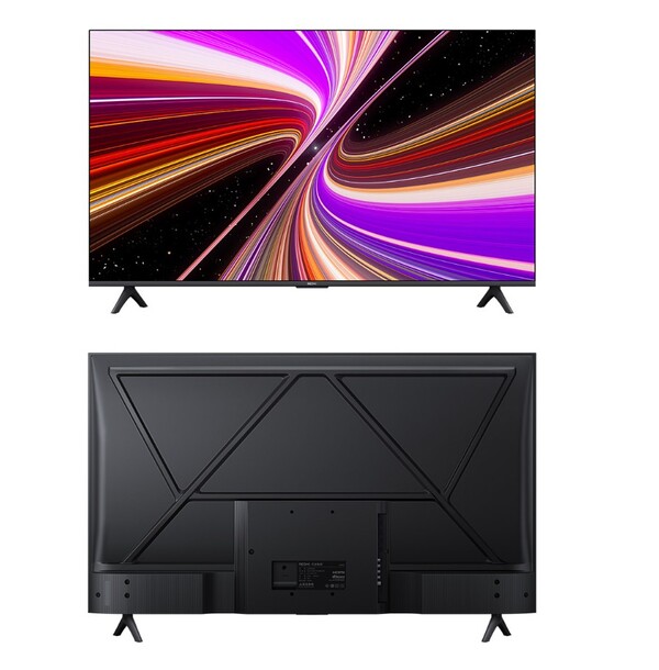 A Redmi Smart TV A50 Energy Saving Edition tem uma estrutura metálica.