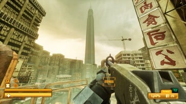 Na imagem: Uma captura de tela do jogo SPRAWL zero.