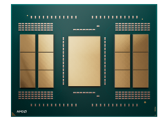 O AMD Ryzen Threadripper Pro 9995WX possui 12 unidades de computação em cada lado do lado de E/S. (Fonte da imagem: AMD)