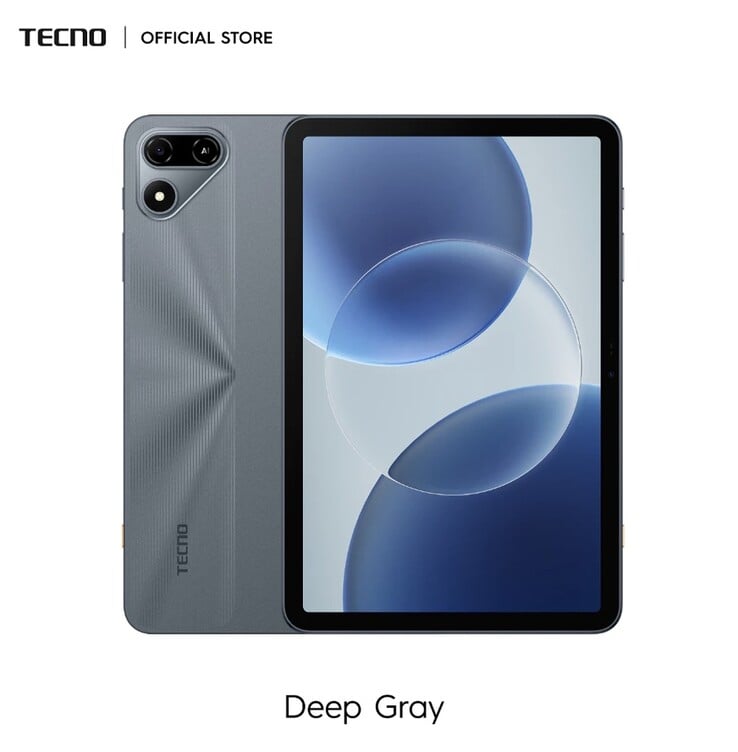 O Tecno Megapad SE 2 na cor cinza escuro.