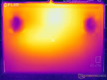 Temperaturas da superfície do teste de estresse (parte inferior)