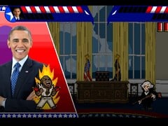 O jogo “Electoral Carnage” coloca presidentes famosos dos EUA uns contra os outros em batalhas satíricas em 2D.