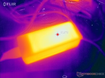 O adaptador CA permanece relativamente frio mesmo quando está sob carga