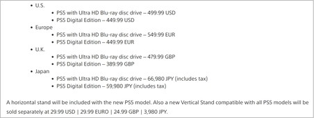 Preços do novo modelo do PS5. (Fonte da imagem: PlayStation)