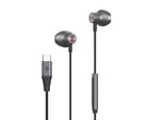 Os fones de ouvido com fio RedMagic com um conector USB-C.