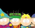 Os garotos se preparam para a batalha em South Park: The Stick of Truth, cada um vestindo seu papel de fantasia - mago, druida, paladino e guerreiro (Fonte da imagem: via South Park Wiki / Fandom, carregado por Gastropod - © Ubisoft / South Park Digital Studios)