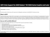 As mais recentes GPUs da série Radeon RX 9000 são otimizadas apenas para sistemas UEFI. (Fonte da imagem: AMD)