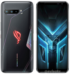 O design do Asus ROG Phone 3 é em grande parte inalterado em relação ao seu predecessor. (Fonte da imagem: Evan Blass)