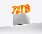 O ME Pro de duas baías com AI 9 HX 470 custa a partir de cerca de US$ 711. Na foto: uma imagem promocional destacando o suporte de armazenamento anunciado para o NAS.