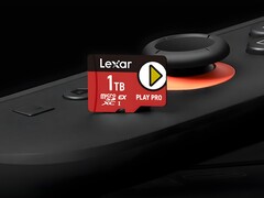 Cartão microSD Express de 1TB da Lexar apoiado no Switch 2 (Fonte da imagem: Lexar com edições)