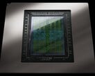 Vista em close-up de uma matriz de GPU RTX da Nvidia com circuitos expostos e invólucro metálico (Fonte da imagem: Nvidia)