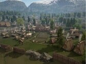Uma imagem que mostra uma cidade na Terra dos Vikings.