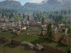 Uma imagem que mostra uma cidade na Terra dos Vikings.