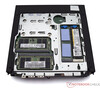 Lenovo ThinkStation P3 Tiny com a parte inferior aberta