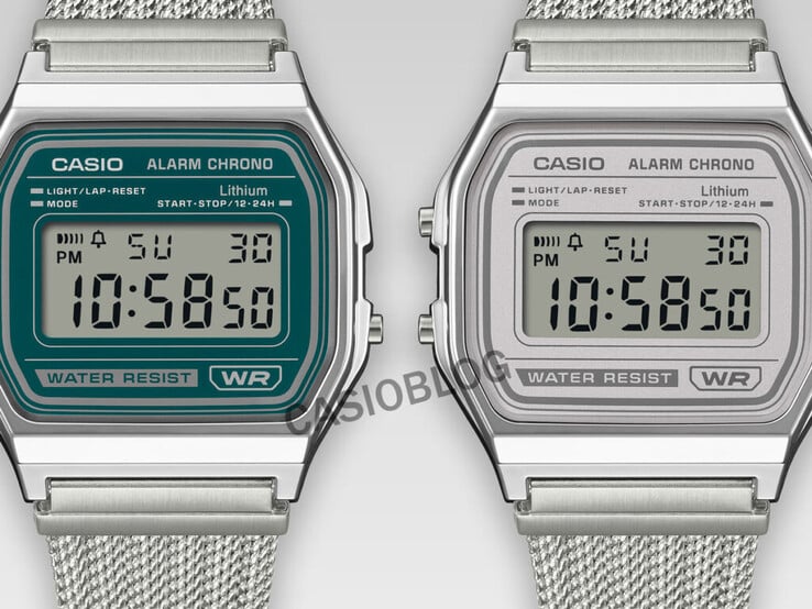 O Casio A158WEM-3 e o A158WEM-7. (Fonte da imagem: Casioblog)