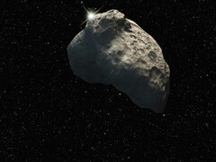 Impressão artística de um asteroide