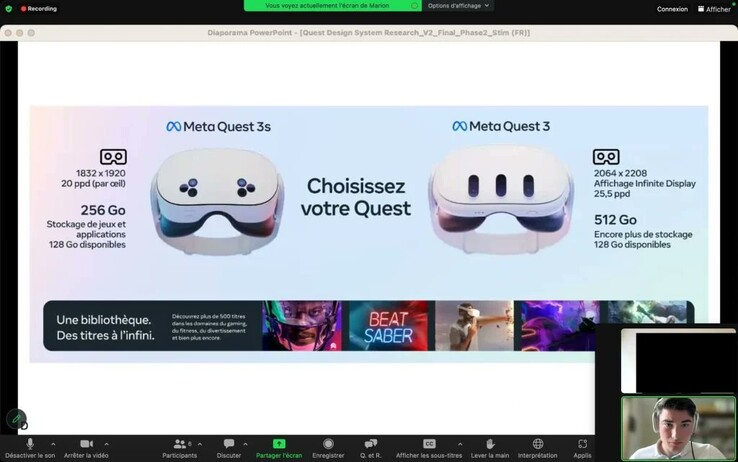 A suposta captura de tela detalhando o Meta Quest 3S. (Imagem de u/LuffySanKira via @Lunayian on X)