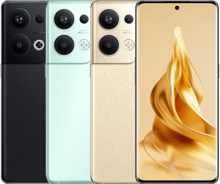 As novas opções de cores do Reno9 Pro Plus. (Fonte: OPPO)