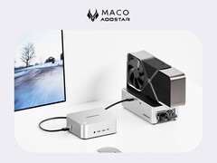 O MACO custa a partir de US$ 278 na China. Na foto: o mini PC com uma configuração de eGPU. (Fonte da imagem: Aoostar - editado)