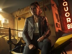 Lucia, do GTA 6, aparecendo ao lado de uma motocicleta