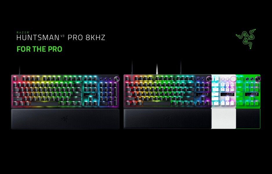 Layouts e cores do Razer Huntsman V3 Pro 8KHz