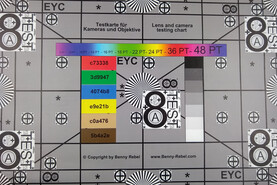 Picture taken of the test chart