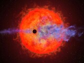 Ilustração de um artista mostrando um exoplaneta e uma estrela.