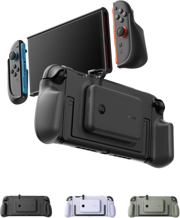 O Belkin Charging Grip está disponível em três cores com bancos de energia correspondentes.
