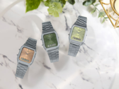 A série AQ230A-3AVT da Casio apresenta três tonalidades diferentes. AQ-230A-4AMQY, AQ-230A-3AMQY, AQ-230A-9AMQY da esquerda para a direita (Fonte da imagem: Casio)