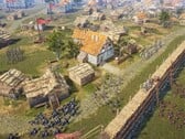 Uma imagem que mostra um cerco no jogo Knights of Honor II: Sovereign.