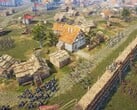 Uma imagem que mostra um cerco no jogo Knights of Honor II: Sovereign.