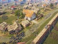 Uma imagem que mostra um cerco no jogo Knights of Honor II: Sovereign.