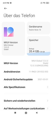 Xiaomi Redmi Note 10 software