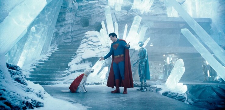 Superman, Krypto e Kelex na Fortaleza (Fonte da imagem: Warner Bros. / Jessica Miglio via Motion Picture Association)