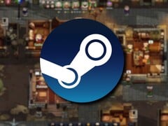 Uma imagem mostrando o logotipo do Steam e o jogo Norland, atualmente em promoção.