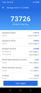 Teste de armazenamento AnTuTu 11 (Fonte da imagem: Captura de tela - Sergey Tarasov - Notebookcheck)